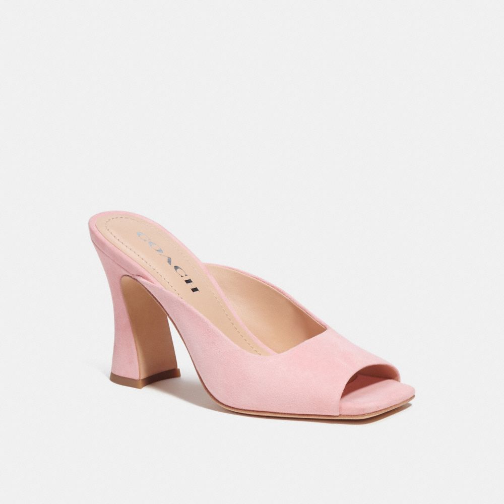 COACH®,Laurence Sandal,Lining Leather,Leather,Slides,Day Party,Pink,Front View