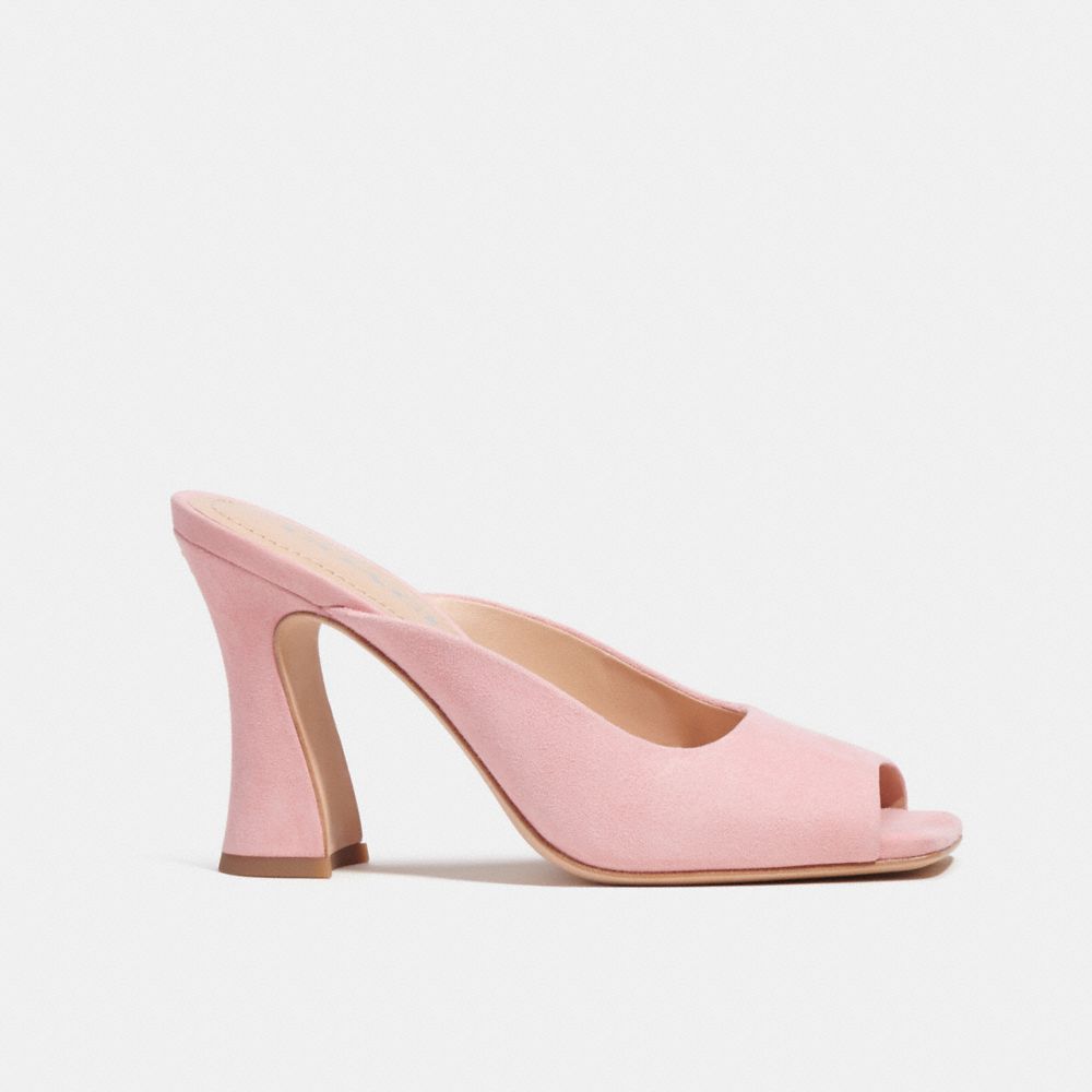 COACH®,Laurence Sandal,Lining Leather,Leather,Slides,Day Party,Pink,Angle View