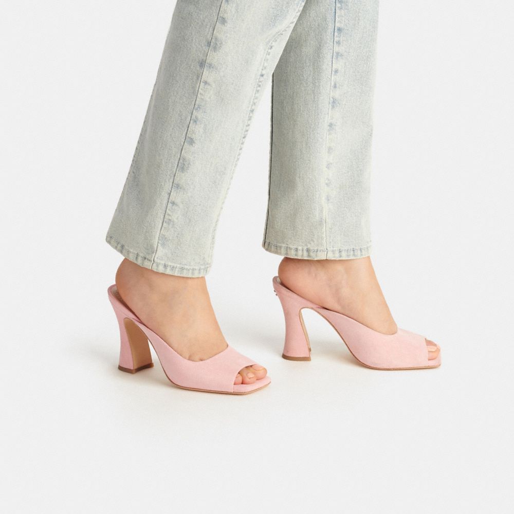 COACH®,Laurence Sandal,Lining Leather,Leather,Slides,Day Party,Pink,Detail View