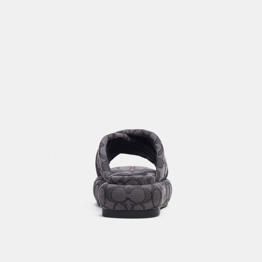 COACH®,SANDALE PENELOPE EN JACQUARD SIGNATURE,Jacquard exclusif,Anthracite,Alternate View