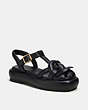 COACH®,PENNEY SANDAL,Leather,Black,Front View