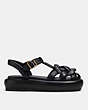 COACH®,PENNEY SANDAL,Leather,Black,Angle View