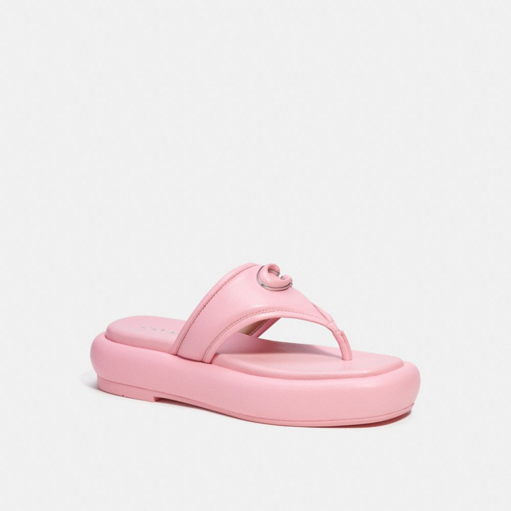 COACH®,SYLVIE SANDAL,Flower Pink,Front View