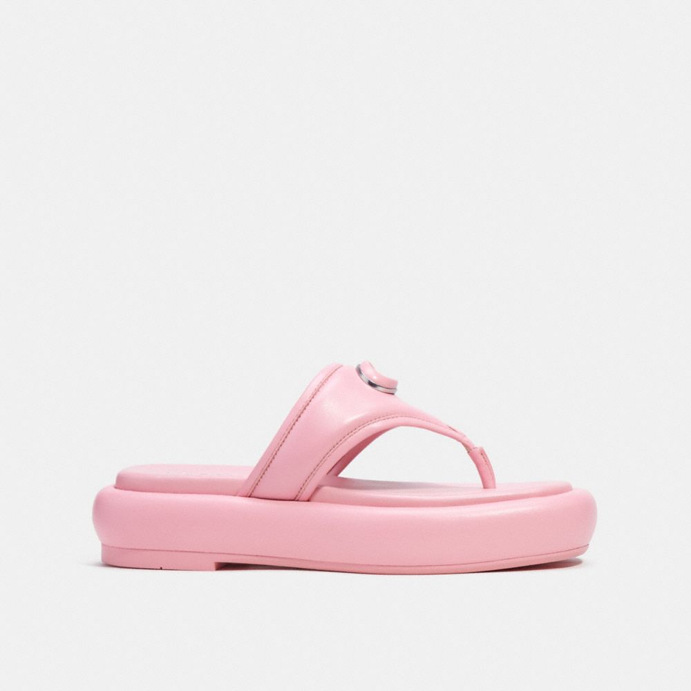 COACH®,SYLVIE SANDAL,Flower Pink,Angle View