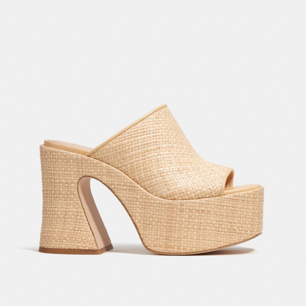 COACH®,Bobi Straw Platform Sandal,,Angle View