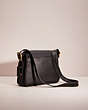 COACH®,VINTAGE RAMBLER'S LEGACY BAG,Glovetanned Leather,Small,Brass/Black,Angle View