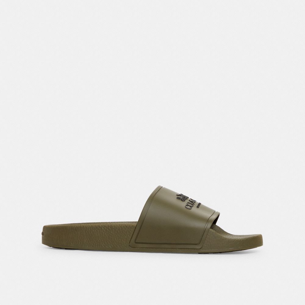 COACH®,スライド・コーチ,スニーカー&サンダル,ﾕｰﾃｨﾘﾃｨｰ ｸﾞﾘｰﾝ