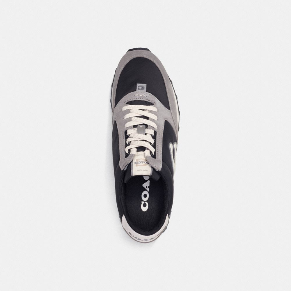 COACH®,Runner Sneaker,Suede,Leather,Casual,Fabric,Mixed Media,Logo,Color Block,Casual,,Inside View,Top View