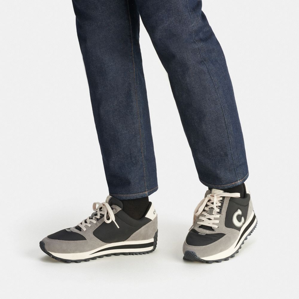 COACH®,Runner Sneaker,Suede,Leather,Casual,Fabric,Mixed Media,Logo,Color Block,Casual,,Detail View