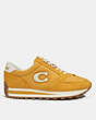 COACH®,RUNNER SNEAKER,Leather/Suede,Buttercup/Chalk,Angle View