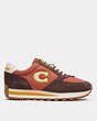COACH®,RUNNER SNEAKER,Leather/Suede,Rust/Maple,Angle View