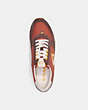 COACH®,RUNNER SNEAKER,Leather/Suede,Rust/Maple,Inside View,Top View