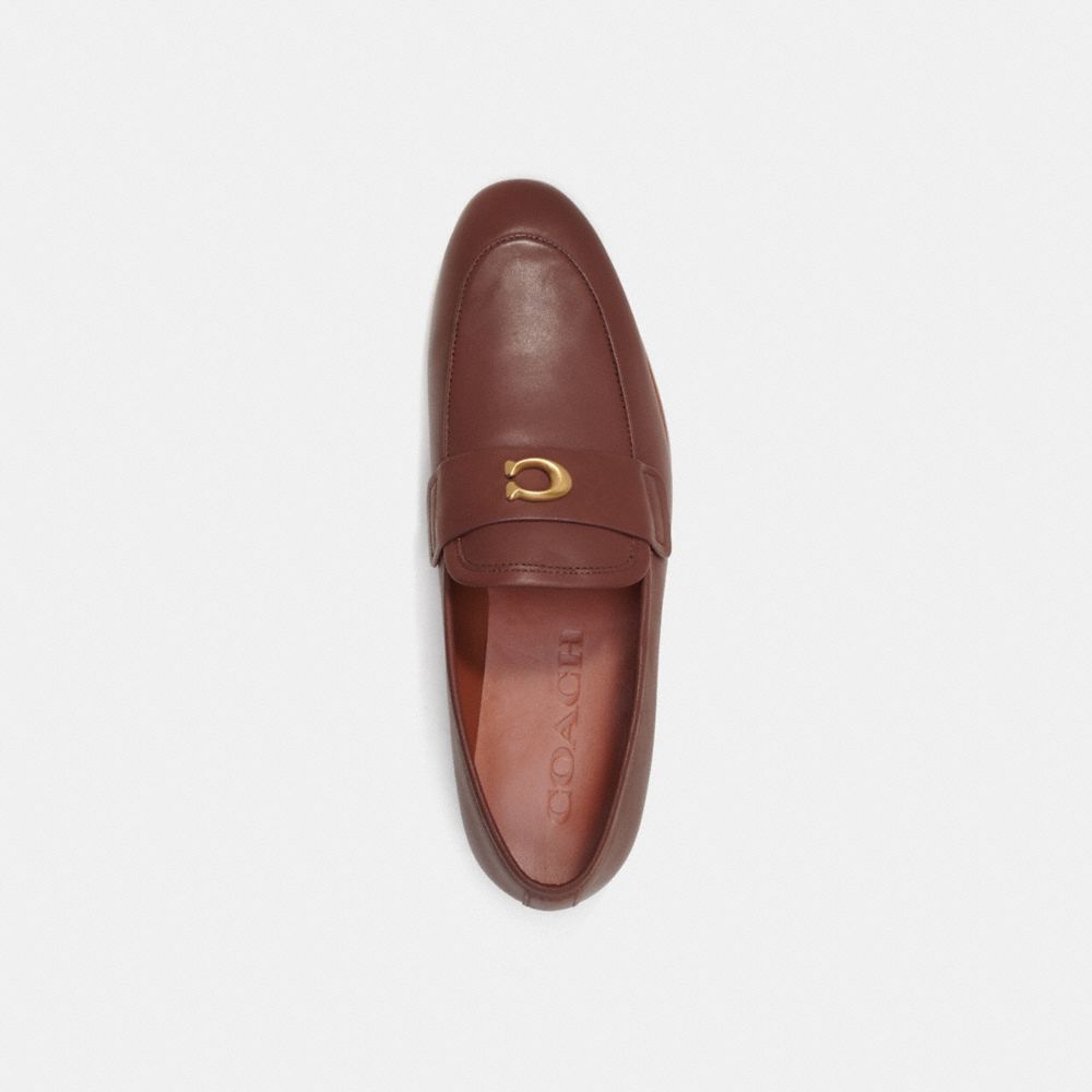 COACH®,SCULPTED SIGNATURE LOAFER,Leather,Saddle,Inside View,Top View