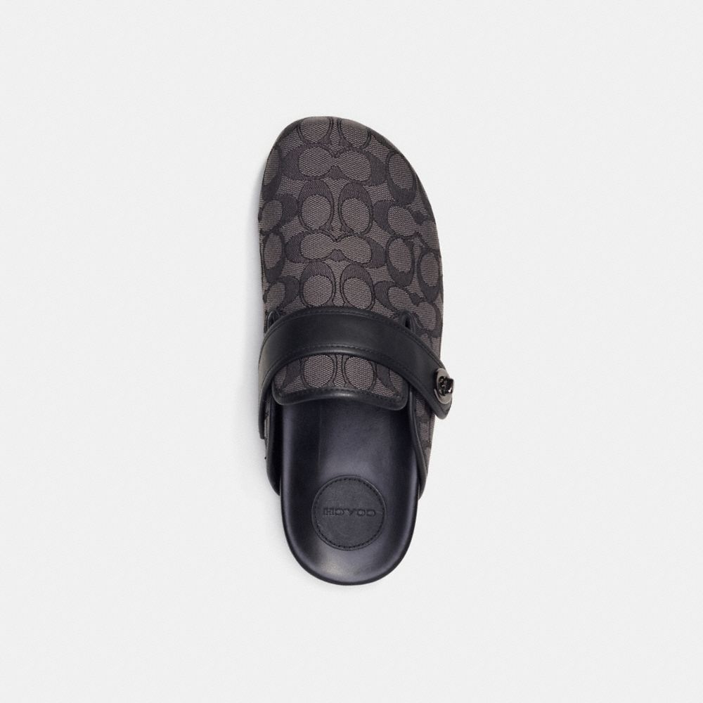 COACH®,CLOG IN SIGNATURE JACQUARD,Signature Jacquard,Charcoal/Black,Inside View,Top View