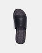 COACH®,SANDAL WITH SIGNATURE JACQUARD,Leather,Black,Inside View,Top View