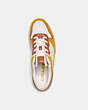 COACH®,C201 SNEAKER,Leather,Yellow Gold,Inside View,Top View