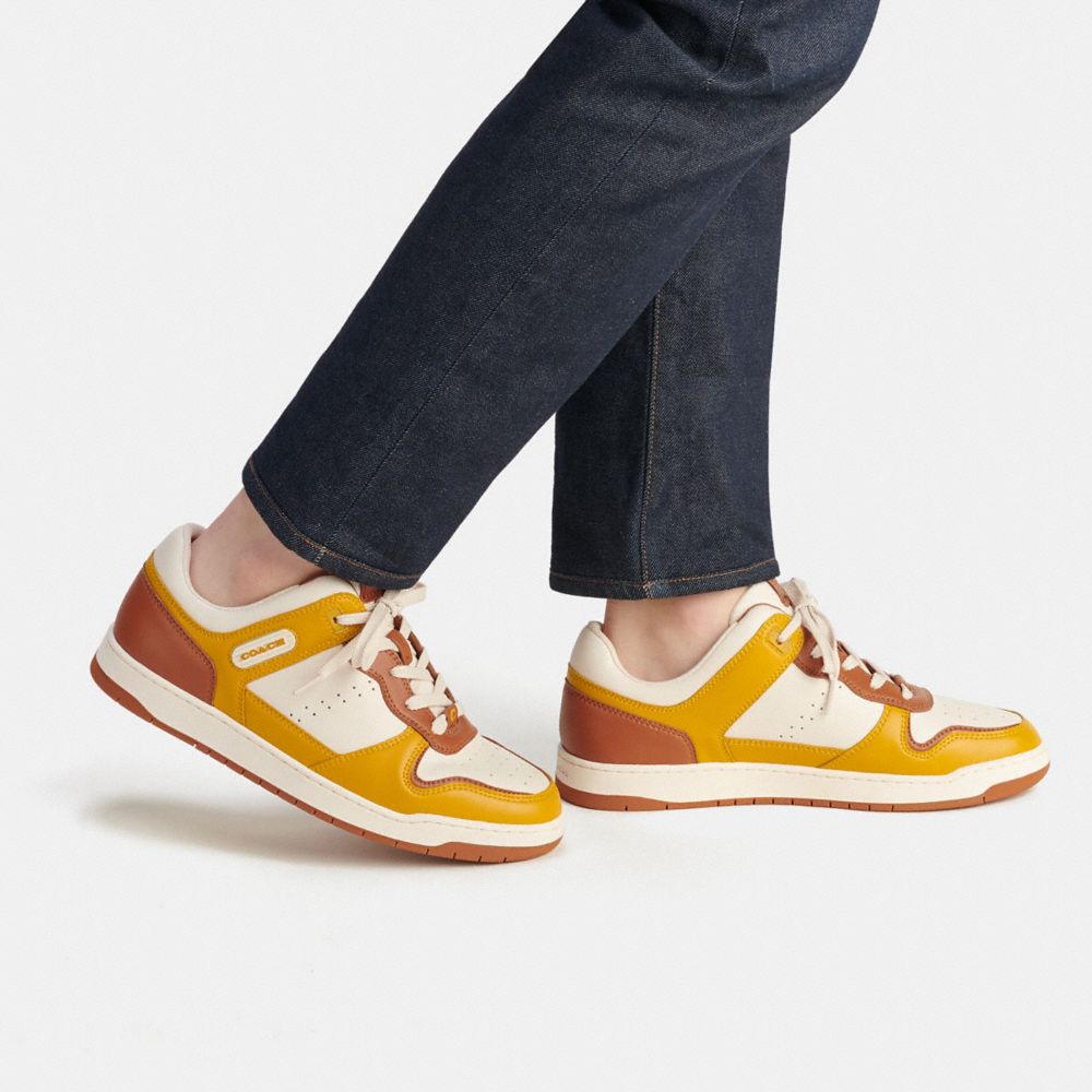 COACH®,C201 Sneaker,Leather,Lining Leather,Rubber,Casual,Perforated,Logo,Traction,Casual,,Detail View
