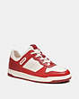 COACH®,C201 SNEAKER,Leather,Sport Red,Front View