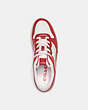 COACH®,C201 SNEAKER,Leather,Sport Red,Inside View,Top View