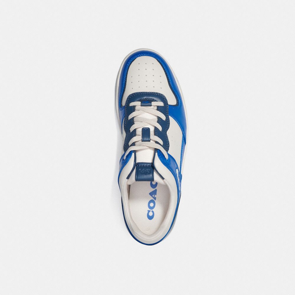 COACH®,C201 SNEAKER,Leather,Blue Fin,Inside View,Top View