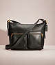 COACH®,RESTORED ANDIE SHOULDER BAG,Glovetanned Leather,Large,Brass/Amazon Green,Front View