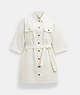 COACH®,DENIM SHORT SLEEVE DRESS,cotton,White,Front View