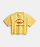 COACH®,HOT DOG CROPPED T-SHIRT,Yellow Multi,Front View