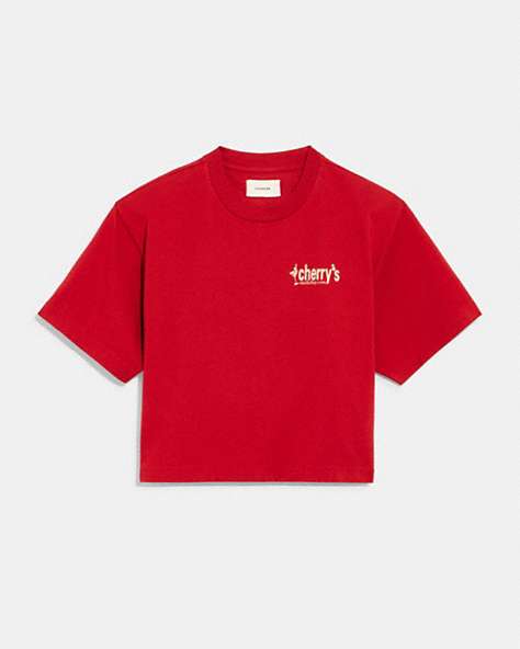 CoachCropped T Shirt With Cherry's Graphic