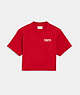 COACH®,CROPPED T-SHIRT WITH CHERRY'S GRAPHIC,cotton,Red Multi,Front View