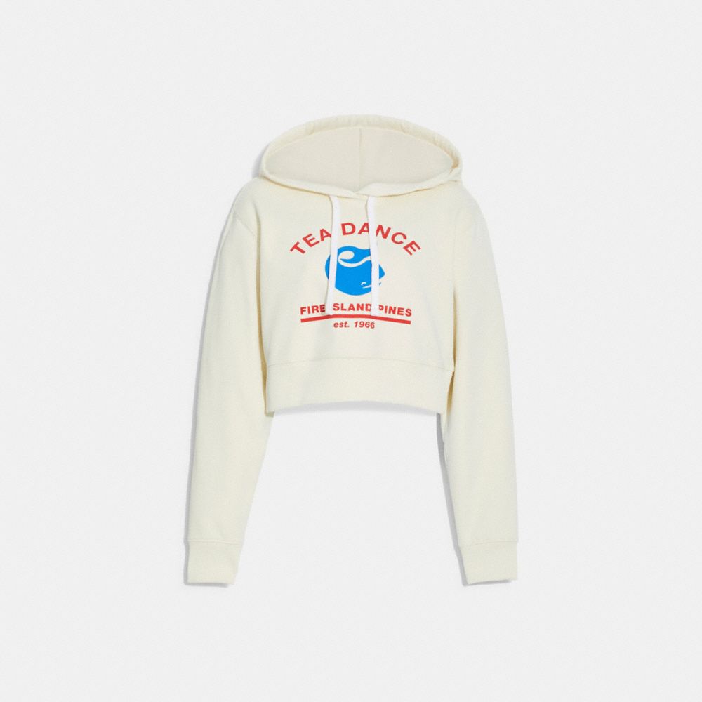 Cropped Hoodie With Tea Dance Graphic