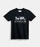 COACH®,HORSE AND CARRIAGE T-SHIRT,cotton,Black,Front View