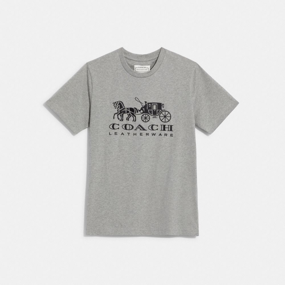 COACH®,ホース アンド キャリッジ Tシャツ,トップス＆Tシャツ,ﾍｻﾞｰ ｸﾞﾚｰ
