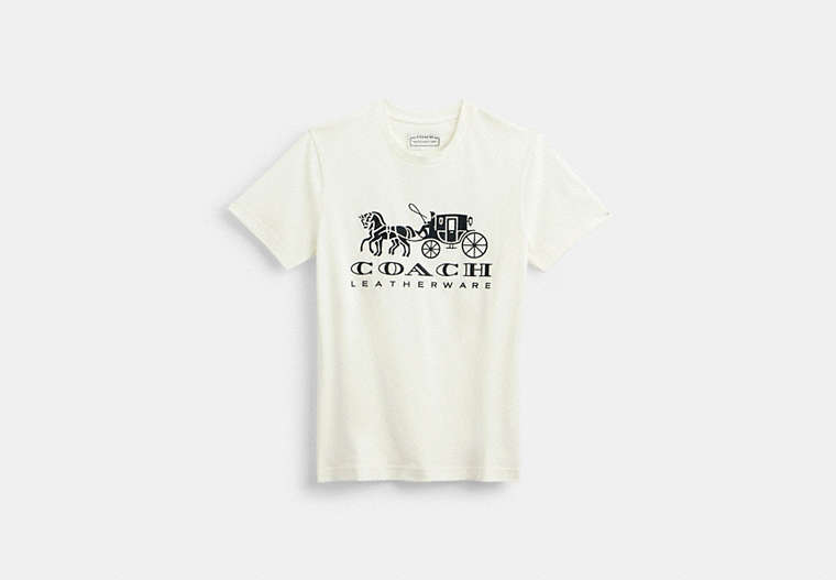 COACH®,HORSE AND CARRIAGE T-SHIRT,cotton,White,Front View