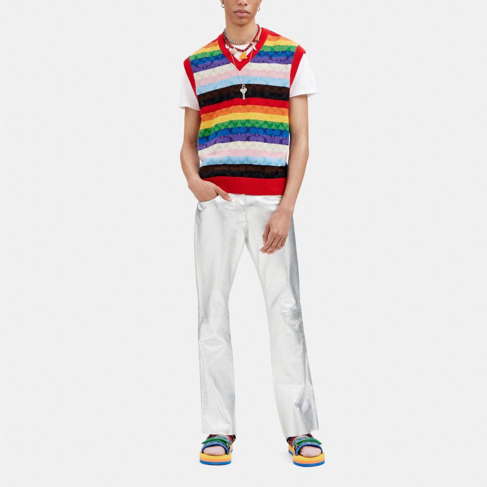 COACH®,VESTE ARC-EN-CIEL SIGNATURE,Arc-en-ciel Multi,Scale View