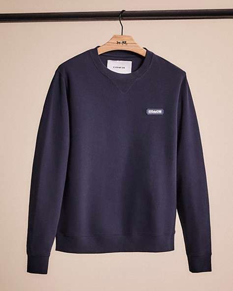 COACH®,RESTORED ESSENTIAL CREWNECK IN ORGANIC COTTON,Navy,Front View