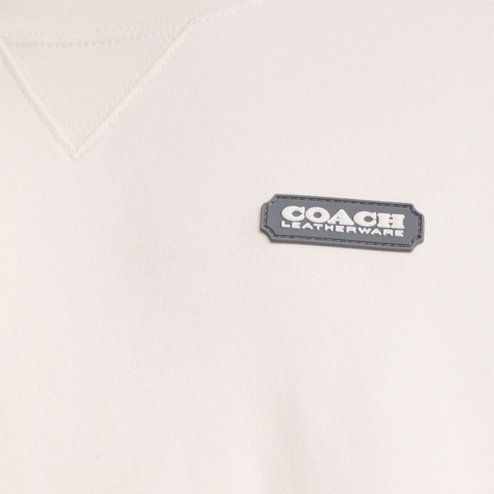 COACH®,Restored Essential Crewneck,Organic Cotton,Sweatshirt,Applique,Logo,Casual,Cream,Scale View