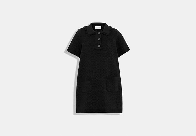 COACH®,SIGNATURE KNIT DRESS,cotton,Black Signature,Front View