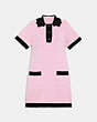 COACH®,SIGNATURE KNIT DRESS,cotton,Pink Signature Multi,Front View