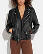 COACH®,MOTO JACKET,Leather,Black,Scale View