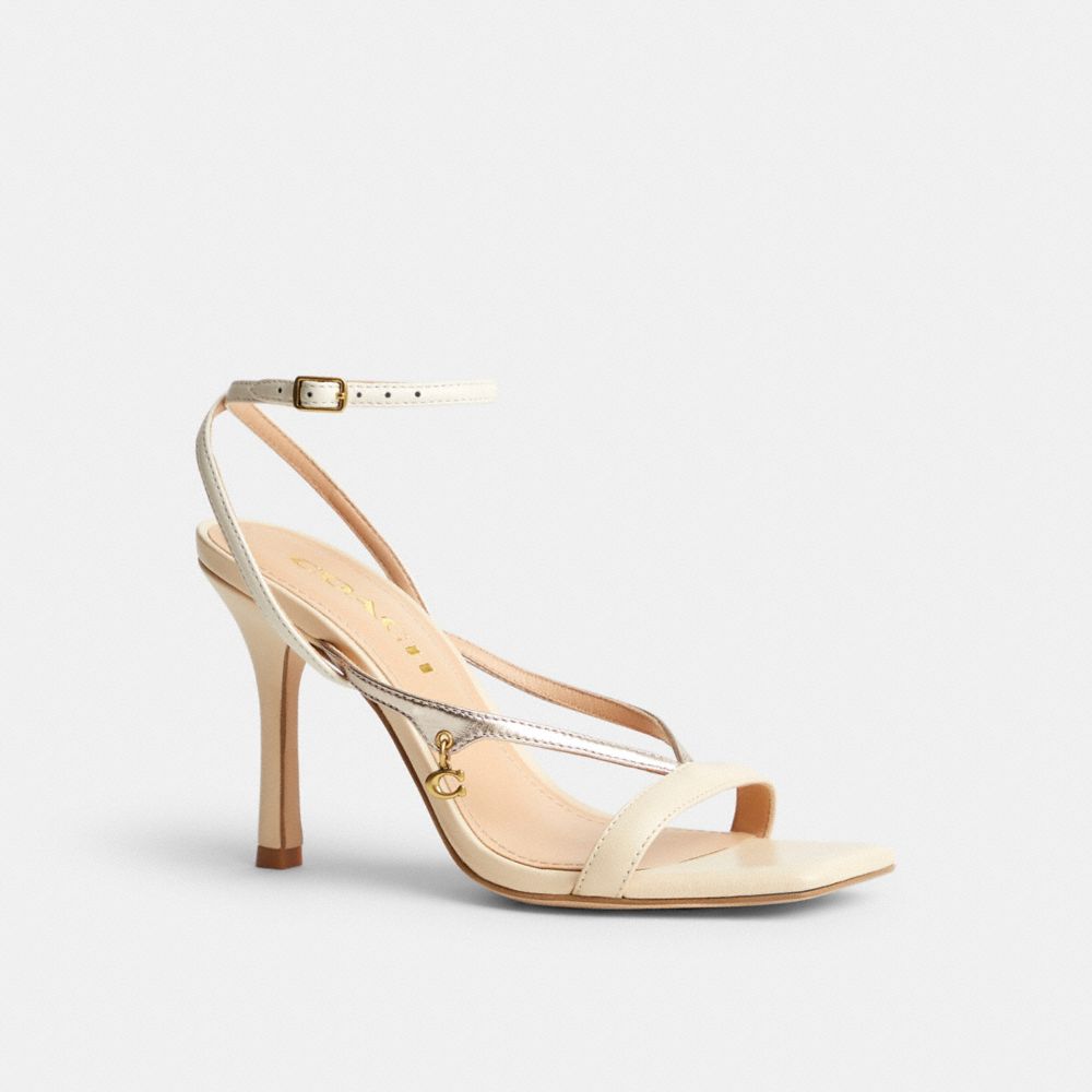 COACH®,KALI HEEL,Ivory/Platinum Champagne,Front View