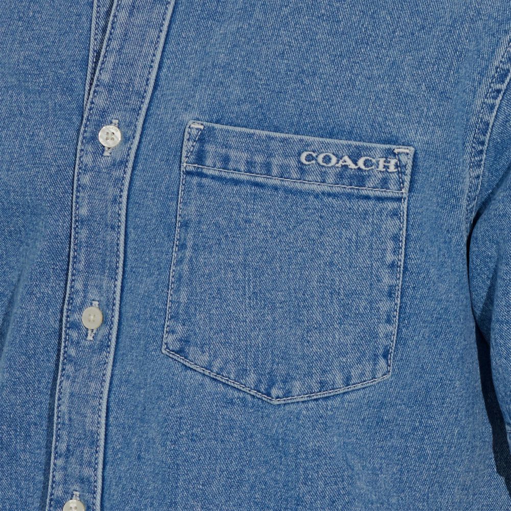 COACH®  Signature Denim Short Sleeve Shirt