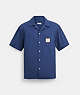 COACH®,CAMP SHIRT WITH PATCHES,Navy,Front View