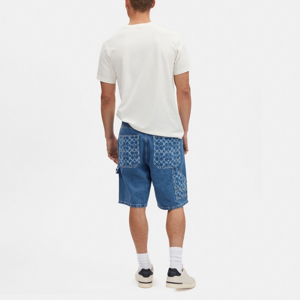 COACH®,SIGNATURE DENIM SHORTS,Medium Wash,Scale View