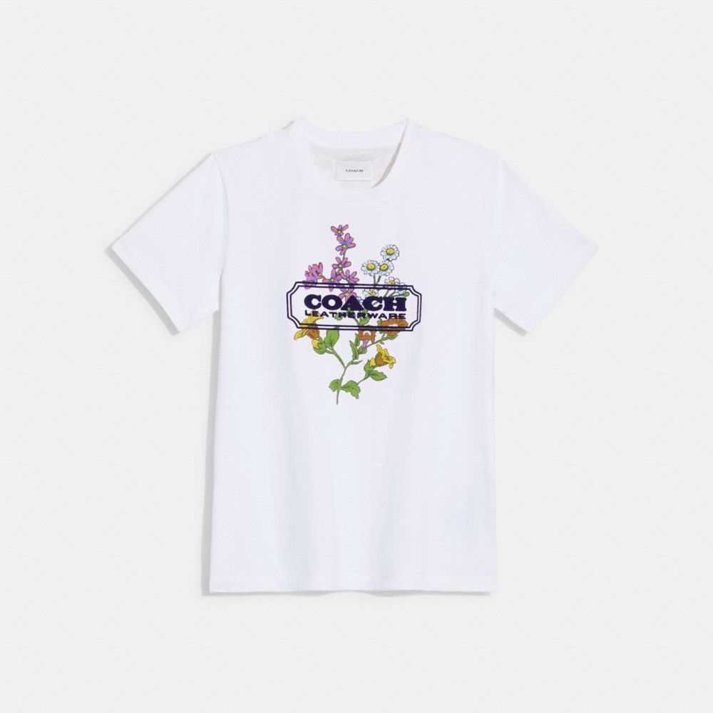 COACH® | Floral Badge T In Organic Shirt Cotton