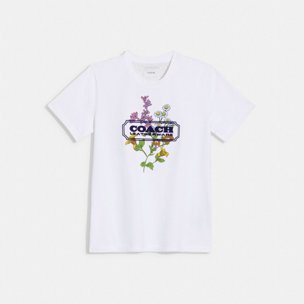 COACH® | Floral In T Badge Shirt Organic Cotton