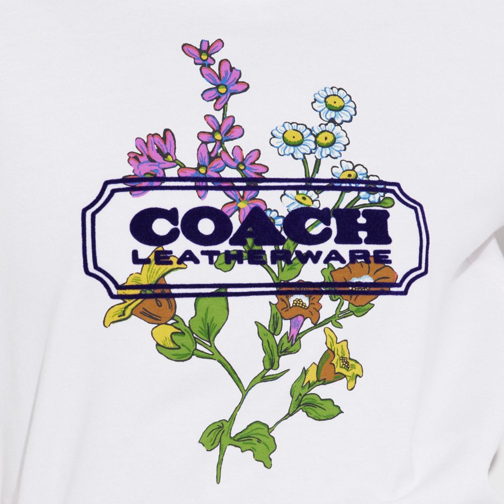 COACH® | Floral Badge T Shirt In Organic Cotton