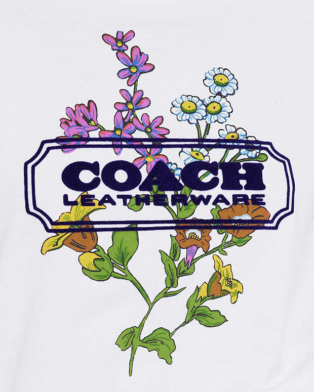 COACH® | Floral Badge T Shirt In Organic Cotton