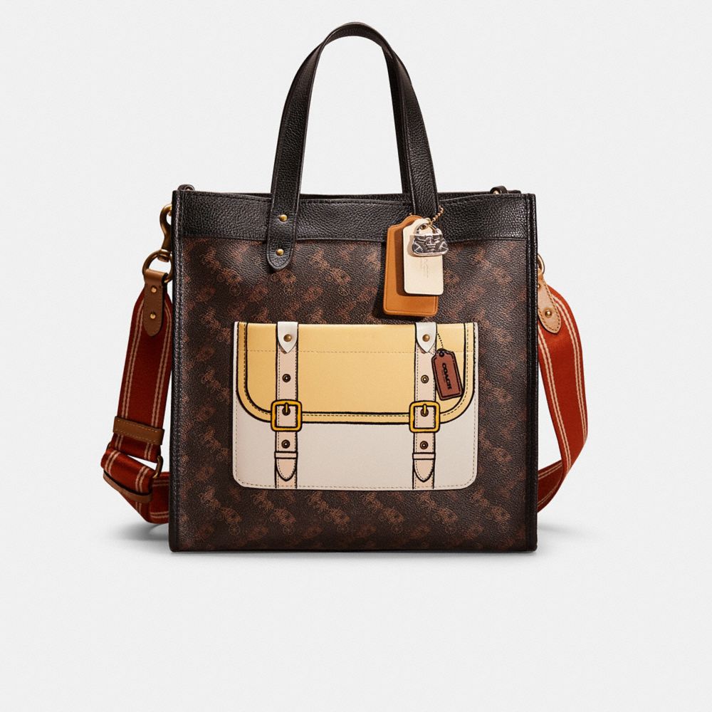 Coach Filed Tote cheapest With Horse And Carriage Print