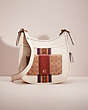 COACH®,UPCRAFTED EMERY CROSSBODY WITH VARSITY STRIPE,Natural Pebble Leather,Large,Brass/Chalk Multi,Front View