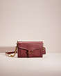 COACH®,UPCRAFTED TABBY CHAIN CLUTCH CREATION,Polished Pebble Leather,Mini,Brass/Wine,Front View